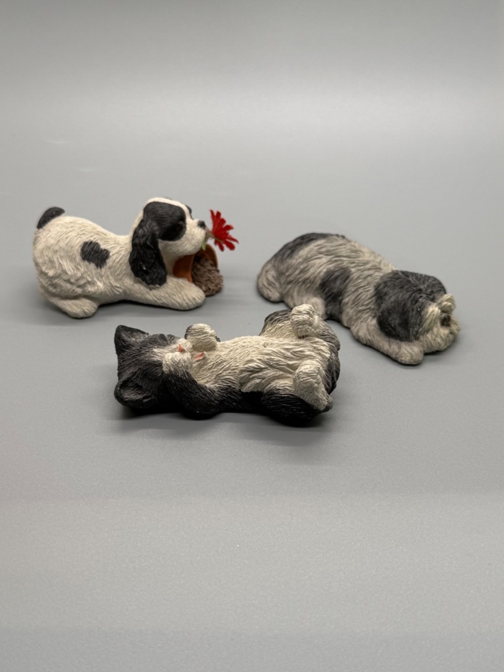 Sandicast Signed Figurines Lot Two Dogs (Cocker & Napper) and a Cat (Yawner)